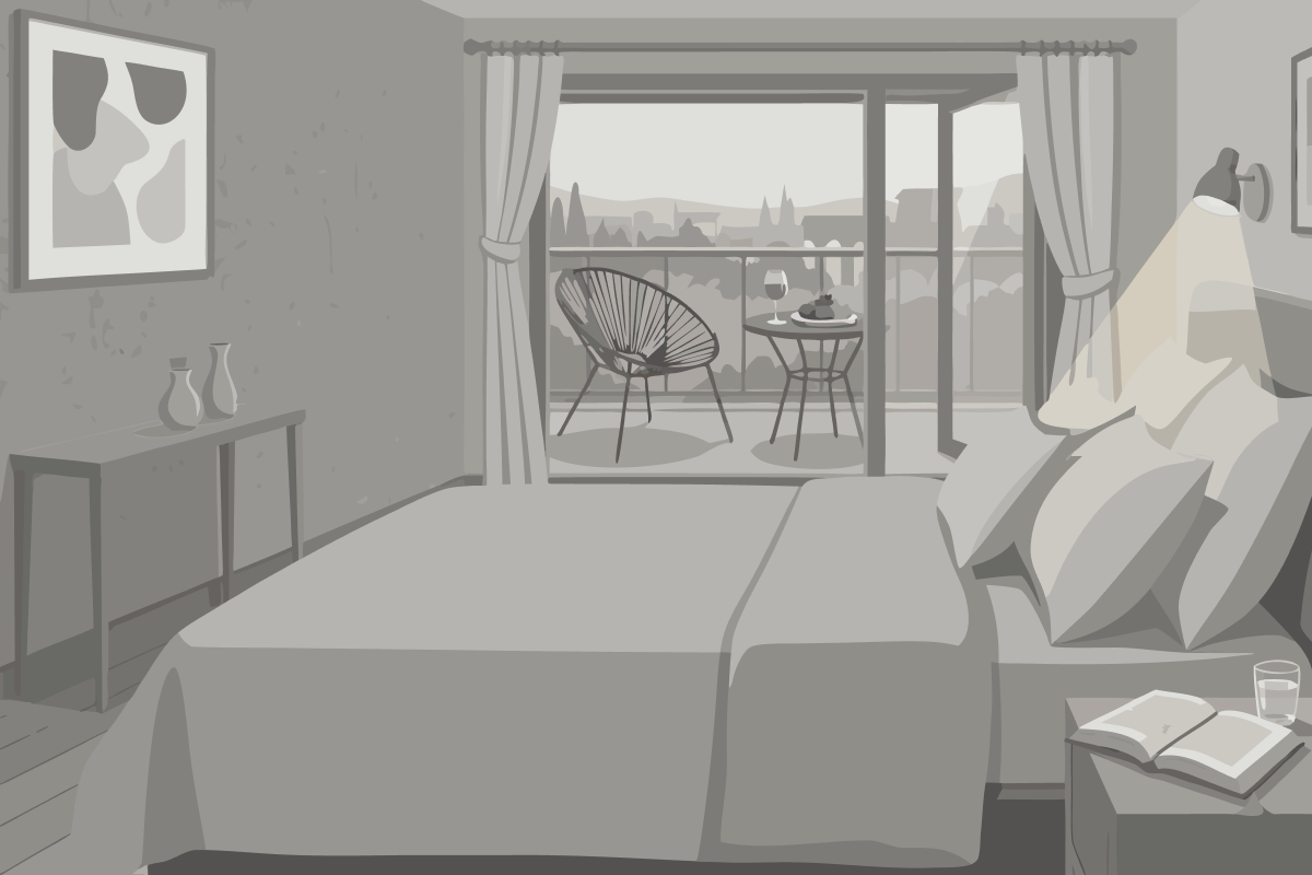 Chambre Double avec Salle de Bains Commune